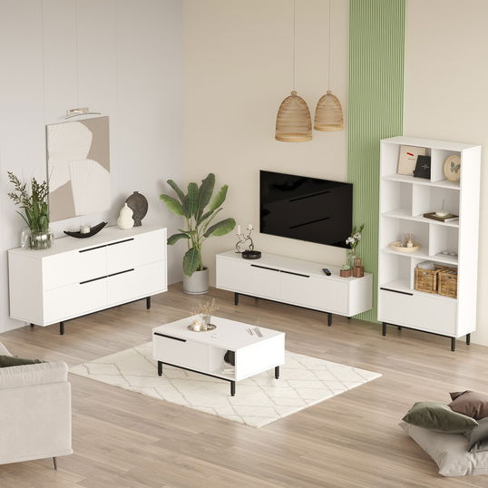 Set mobilier living, Locelso, ON21-W, PAL, Alb