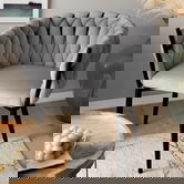 Scaun Prinssi, Homla, 64x54x73 cm, metal/catifea din poliester, gri