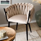 Scaun Prinssi, Homla, 64x54x73 cm, metal/catifea din poliester, bej