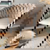 Scaun Prinssi, Homla, 64x54x73 cm, metal/catifea din poliester, bej