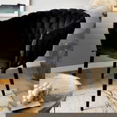 Scaun Prinssi, Homla, 64x54x73 cm, metal/catifea din poliester, negru