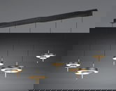 Lustra Keaton, TRIO, 140x30x150 cm, 50W, 1x SMD, metal, negru/auriu