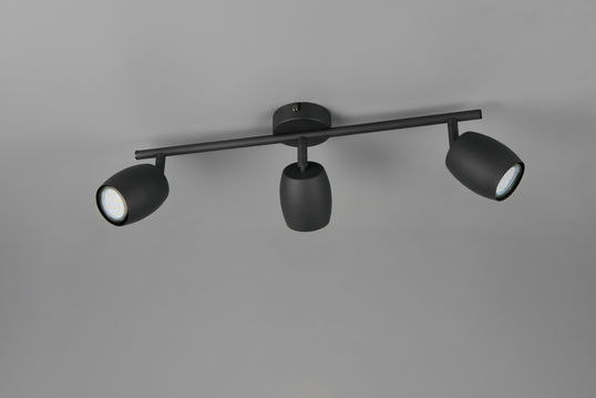 Plafoniera Nancy, RL, 47.5x8x15.5 cm, 35W, 3x GU10, metal, negru mat