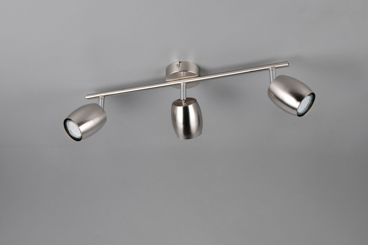 Plafoniera Nancy, RL, 47.5x8x15.5 cm, 35W, 3x GU10, metal, nichel mat