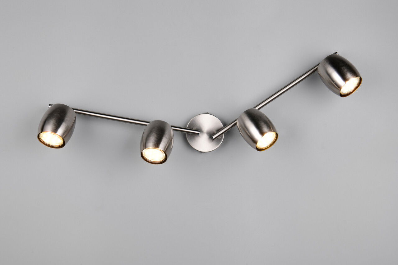 Plafoniera Nancy, RL, 70.5x8x16.5 cm, 35W, 4x GU10, metal, nichel mat