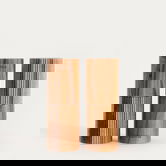 Set 2 rasnite pentru sare/piper Mooka, Homla, 5.5x15 cm, lemn/aluminiu/ceramica, natur