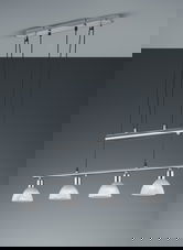 Lustra Levisto, TRIO, 80x11x160 cm, 4.9W, 4x E14, metal, nichel mat/alb