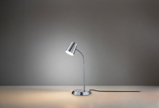 Lampa de masa Narcos, TRIO, 15x38 cm, 6.9W, 1x SMD, metal, nichel mat