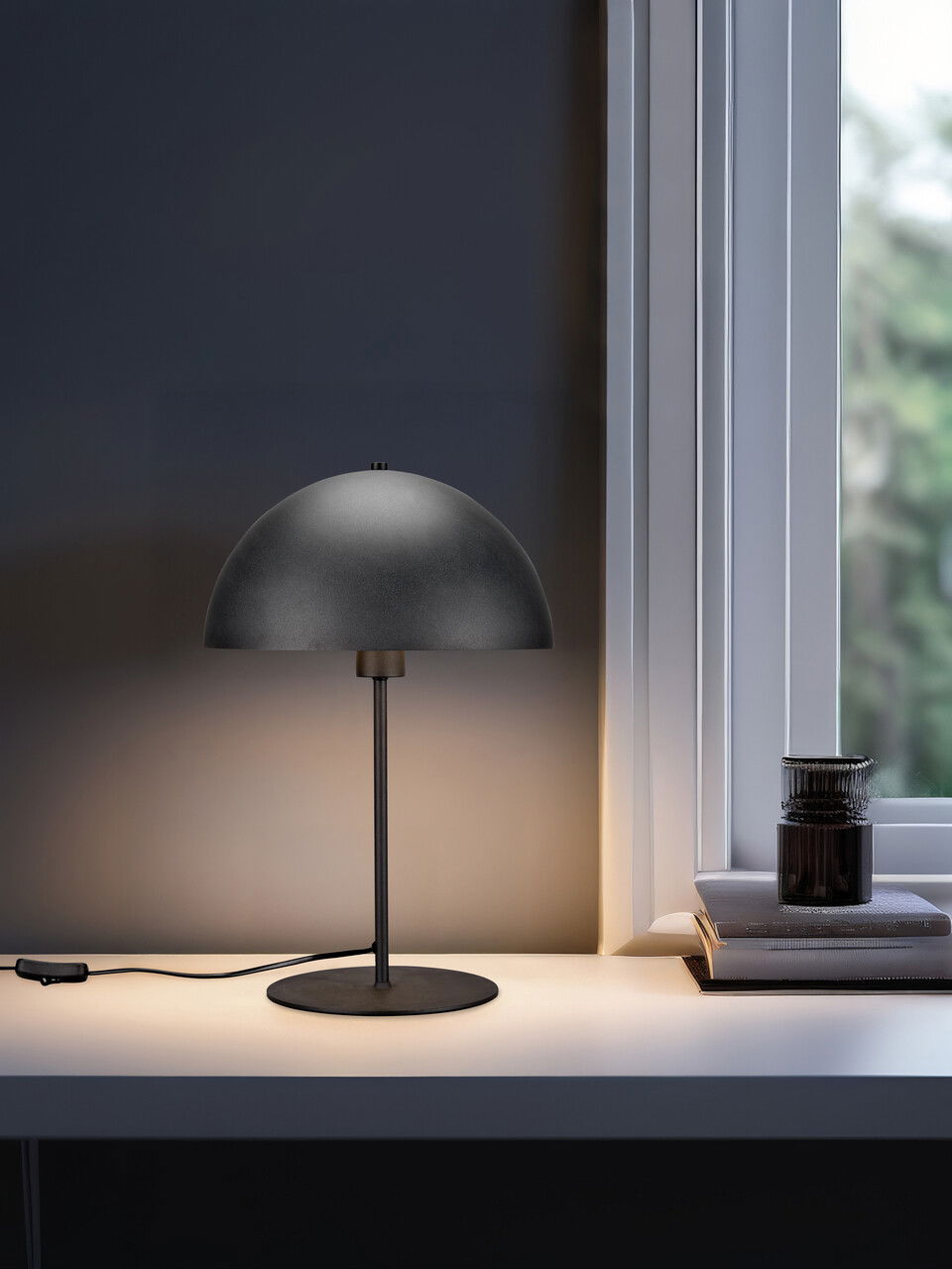 Lampa de masa Nola, TRIO, 20x30.5 cm, 28W, 1x E14, metal, negru mat