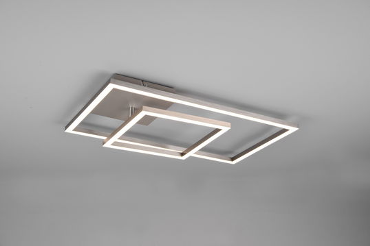 Plafoniera Padella, RL, 63.5x37x7.5 cm, 25W, 1x SMD, metal, nichel mat