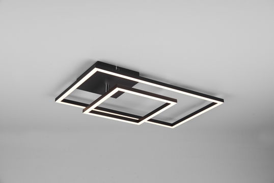 Plafoniera Padella, RL, 63.5x37x7.5 cm, 25W, 1x SMD, metal, negru mat/alb
