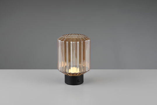 Lampa de masa Lord, RL, 13x19.5 cm, 1.5W, 1x SMD, metal, negru mat/chihlimbar