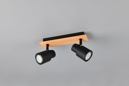 Plafoniera Pierre, RL, 25x6x15 cm, 10W, 2x GU10, metal, negru mat/natur