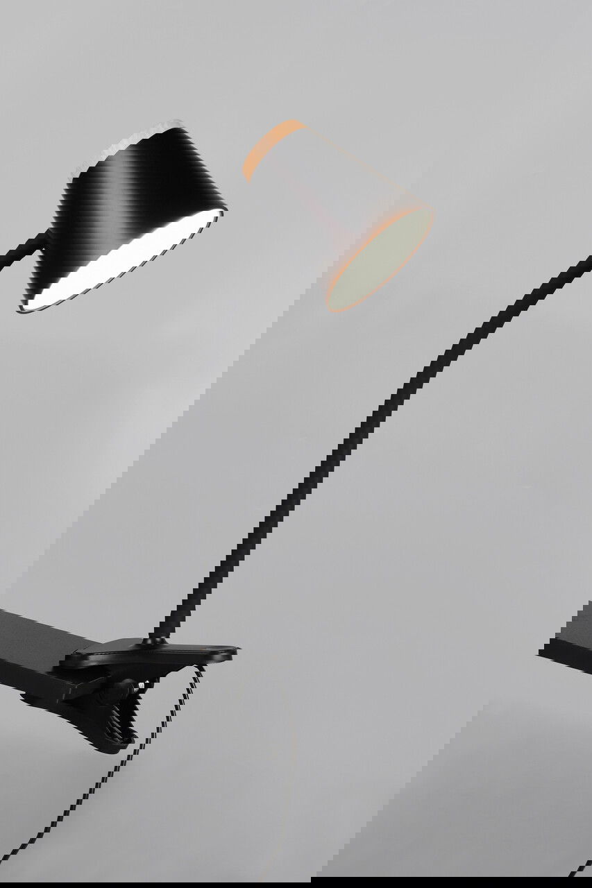 Lampa de masa Pongo, RL, 9.5x33 cm, 4.5W, 1x SMD, plastic, negru/natur