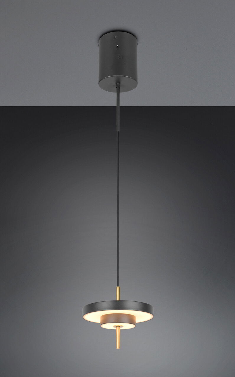 Lustra Keaton, TRIO, 20x150 cm, 10W, 1x SMD, metal, negru/auriu