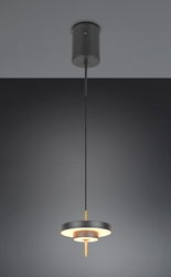 Lustra Keaton, TRIO, 20x150 cm, 10W, 1x SMD, metal, negru/auriu