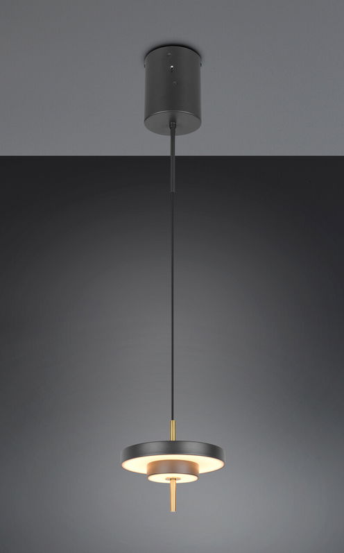 Lustra Keaton, TRIO, 20x150 cm, 10W, 1x SMD, metal, negru/auriu