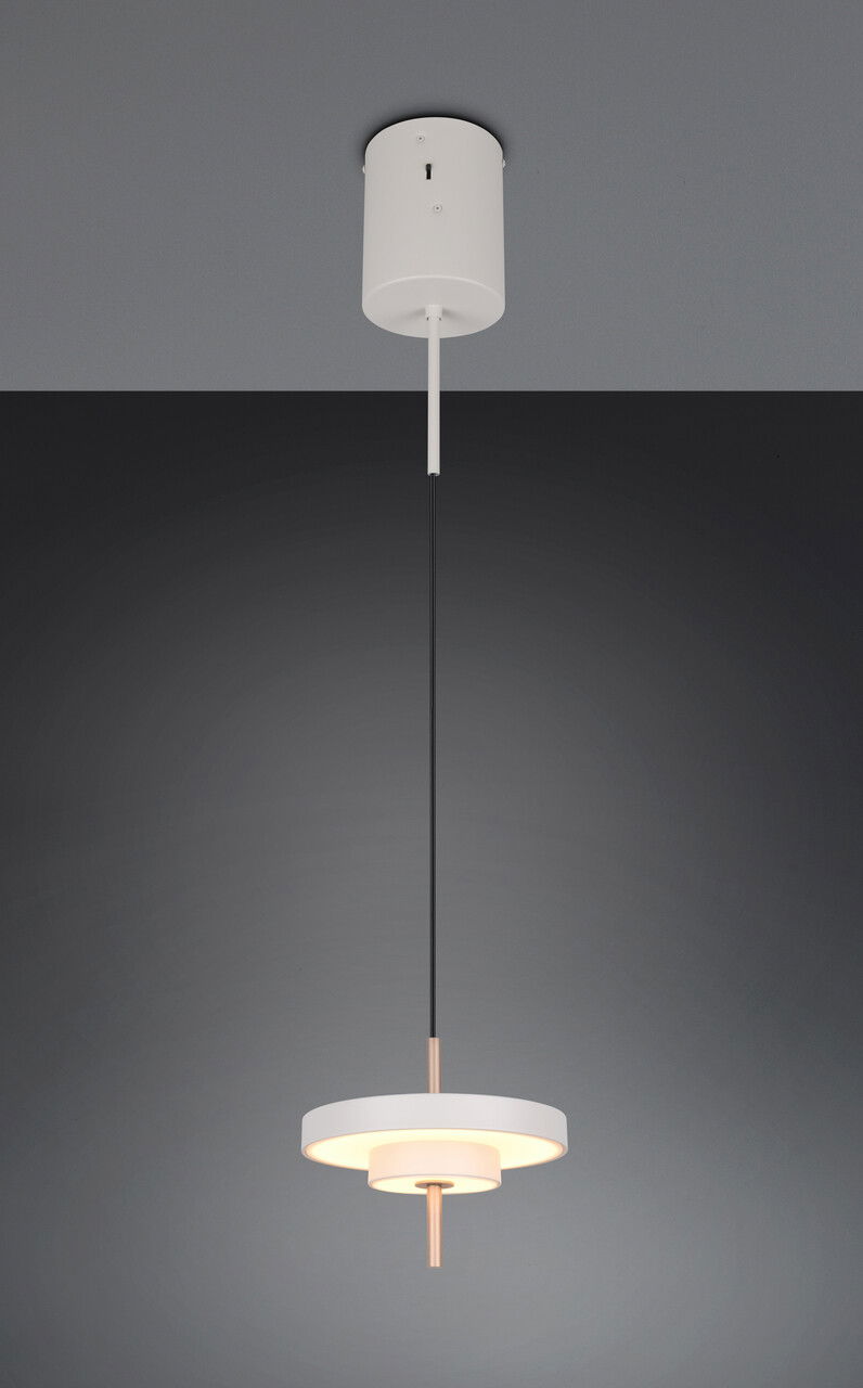 Lustra Keaton, TRIO, 20x150 cm, 10W, 1x SMD, metal, gri/auriu