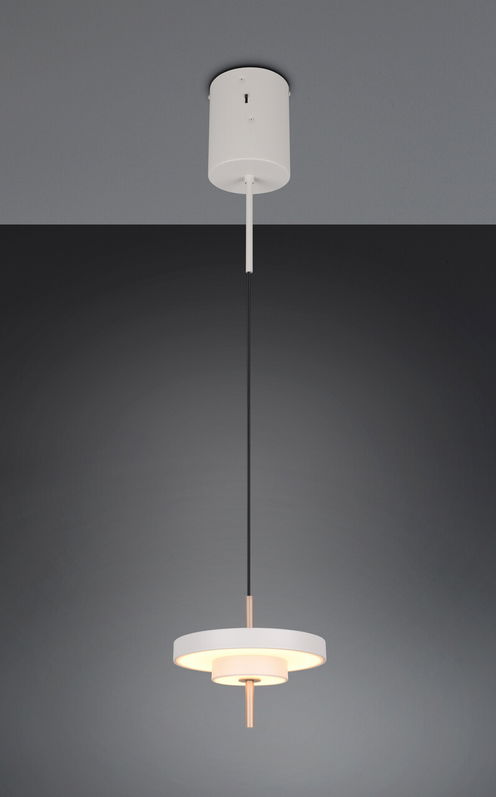 Lustra Keaton, TRIO, 20x150 cm, 10W, 1x SMD, metal, gri/auriu