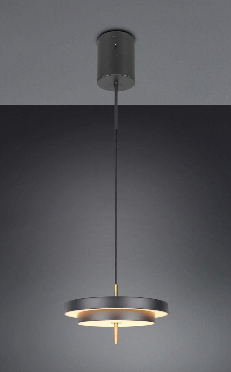 Lustra Keaton, TRIO, 40x150 cm, 34.5W, 1x SMD, metal, negru/auriu