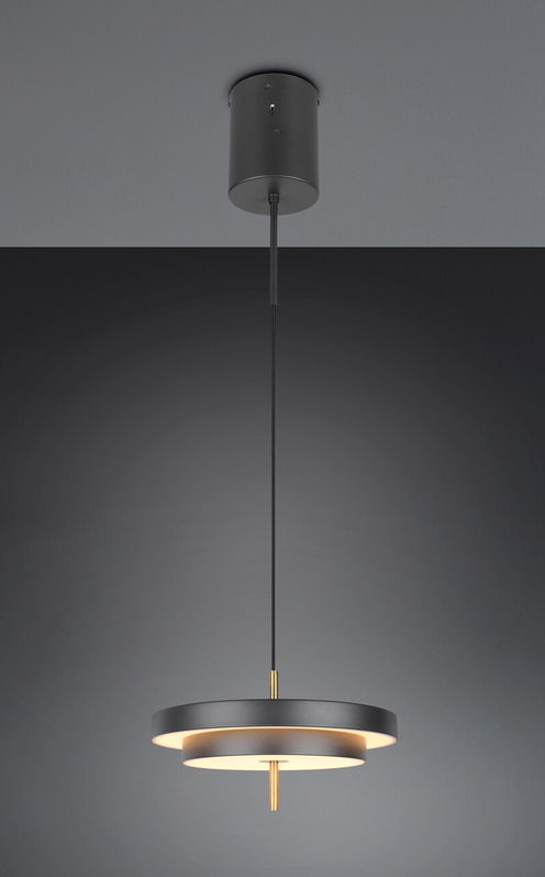 Lustra Keaton, TRIO, 40x150 cm, 34.5W, 1x SMD, metal, negru/auriu