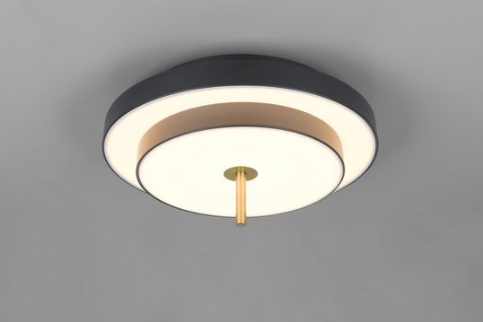 Plafoniera Keaton, TRIO, 40x20 cm, 34.5W, 1x SMD, metal, negru/auriu