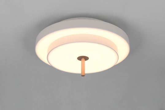 Plafoniera Keaton, TRIO, 40x20 cm, 34.5W, 1x SMD, metal, gri/auriu