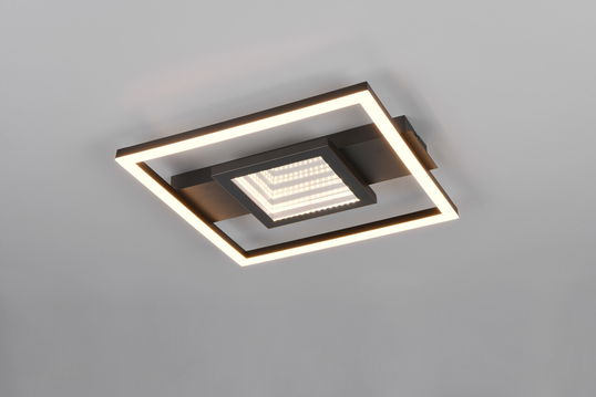 Plafoniera Wheeler, RL, 33x35x4.7 cm, 16W, 1x SMD, metal, negru mat/alb