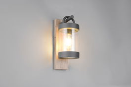 Aplica de perete pentru exterior Sambesi, TRIO, 12.5x33 cm, 28W, 1x E27, aluminiu, antracit/natur