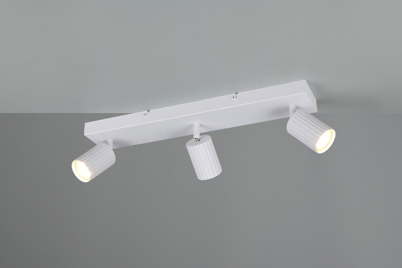 Plafoniera Soka, TRIO, 50x9x14.5 cm, 10W, 3x GU10, metal, alb mat