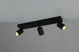 Plafoniera Soka, TRIO, 50x9x14.5 cm, 10W, 3x GU10, metal, negru mat