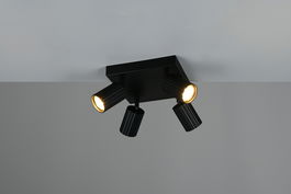 Plafoniera Soka, TRIO, 20x20x14.5 cm, 10W, 4x GU10, metal, negru mat