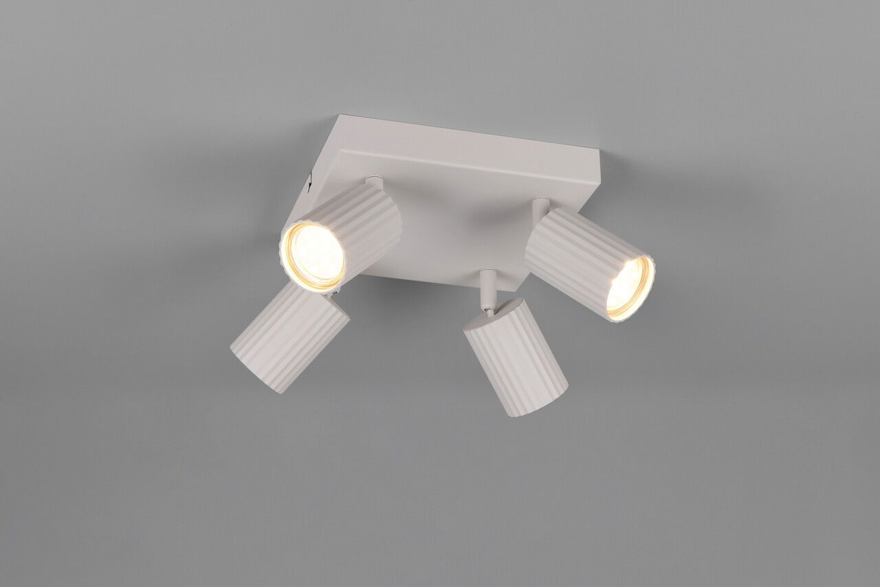 Plafoniera Soka, TRIO, 20x20x14.5 cm, 10W, 4x GU10, metal, gri