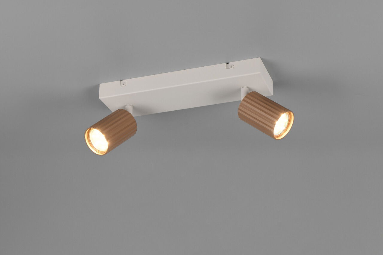 Plafoniera Soka, TRIO, 30x9x14.5 cm, 10W, 2x GU10, metal, gri/maro