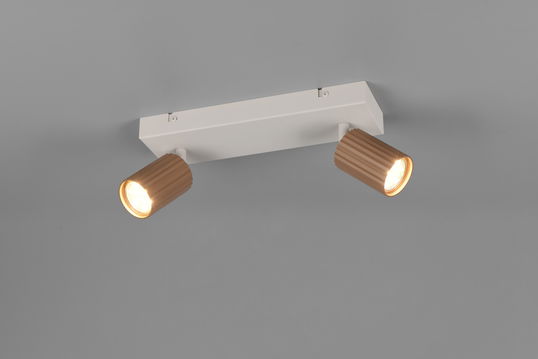 Plafoniera Soka, TRIO, 30x9x14.5 cm, 10W, 2x GU10, metal, gri/maro