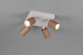 Plafoniera Soka, TRIO, 20x20x14.5 cm, 10W, 4x GU10, metal, gri/maro