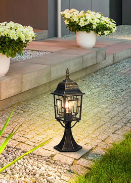 Lampadar de exterior Volturno, TRIO, 17x47.5 cm, 60W, 1x E27, aluminiu, ruginiu antic