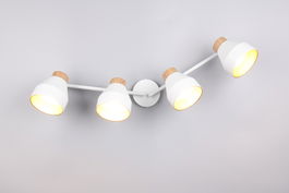 Plafoniera Valentin, RL, 71.5x15x22 cm, 10W, 4x E14, metal, alb mat/natur