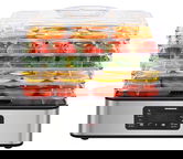 Deshidrator fructe si legume Drymaster Pro, Heinner, 320-380W, plastic/inox, argintiu/transparent