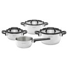 Set oale 7 piese Espero, Ambition, 16 cm/16 cm/20 cm/24 cm, otel/sticla, argintiu