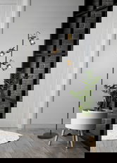 Lampadar Tosh, TRIO, 23x150 cm, 15W, 3x E14, metal, negru mat/natur