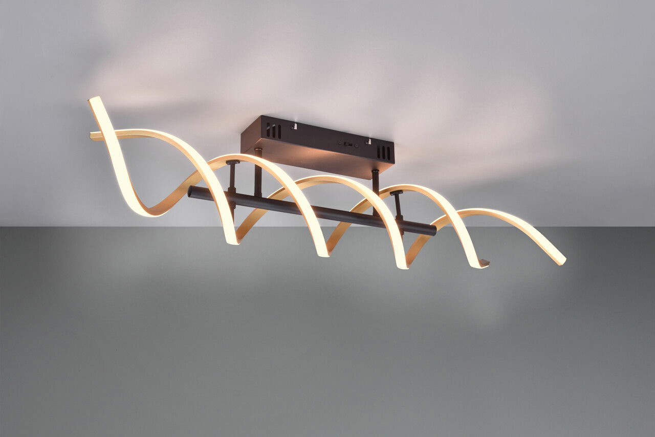 Plafoniera Sequence, TRIO, 90x14.5x20.5 cm, 41W, 1x SMD, aluminiu, negru/bronz mat