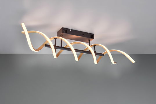 Plafoniera Sequence, TRIO, 90x14.5x20.5 cm, 41W, 1x SMD, aluminiu, negru/bronz mat