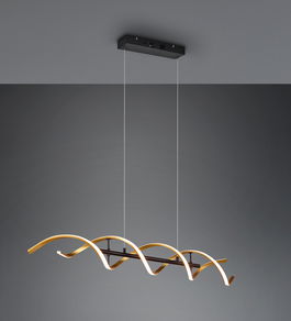 Lustra Sequence, TRIO, 104.5x150 cm, 45W, 1x SMD, aluminiu, negru/auriu