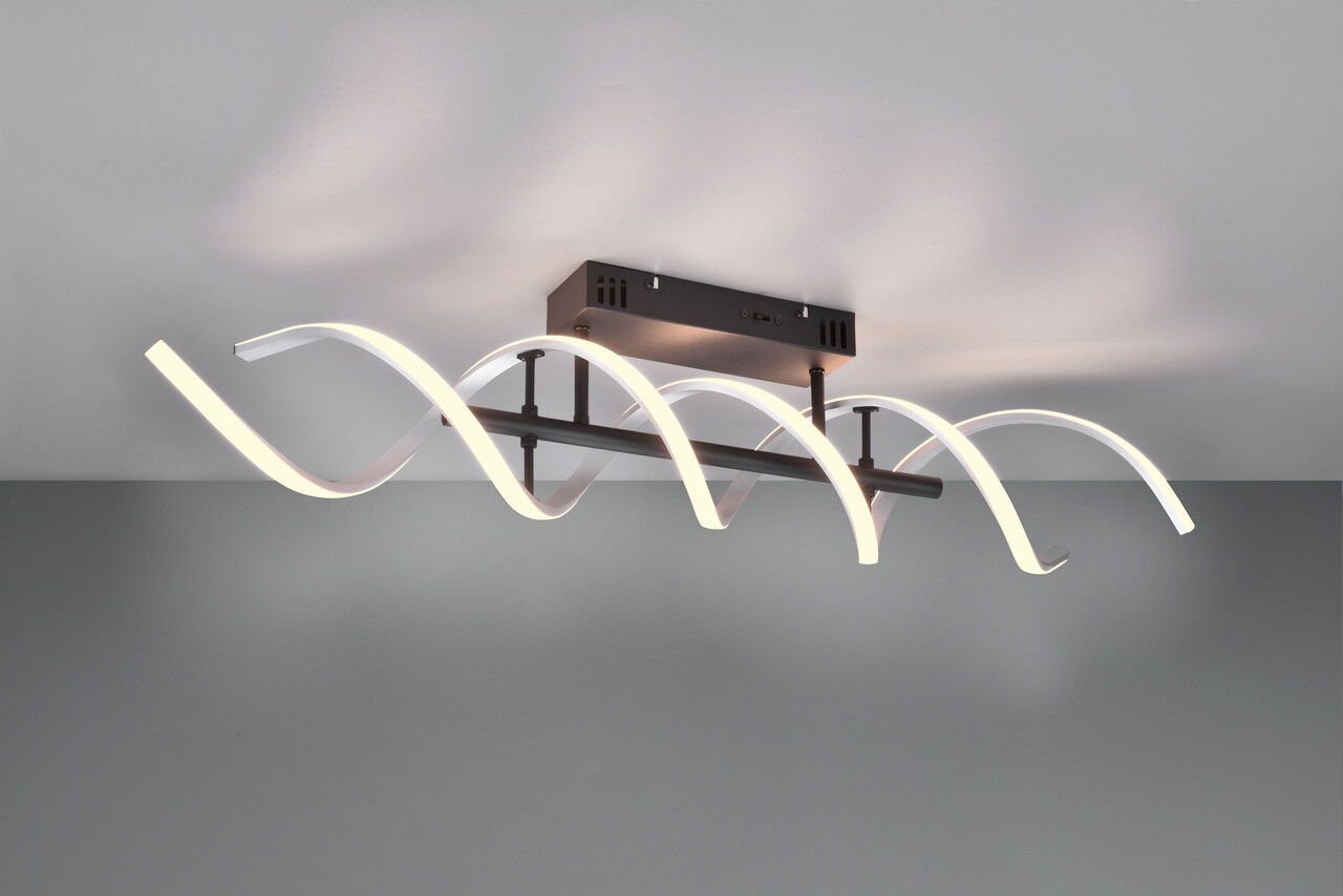 Plafoniera Sequence, TRIO, 90x14.5x20.5 cm, 41W, 1x SMD, aluminiu, negru/argintiu lucios