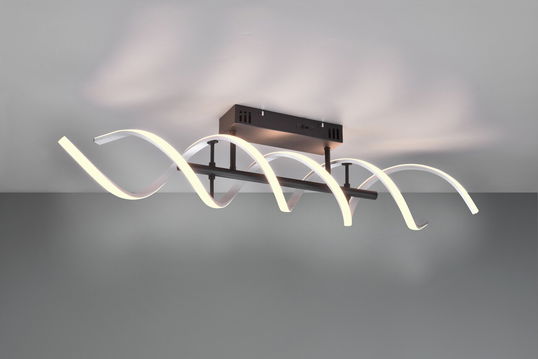 Plafoniera Sequence, TRIO, 90x14.5x20.5 cm, 41W, 1x SMD, aluminiu, negru/argintiu lucios