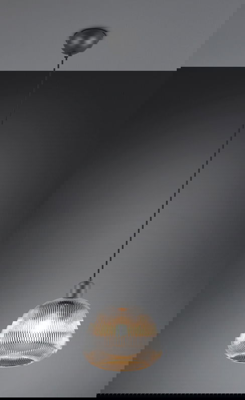 Lustra Tarifa, TRIO, 22x150 cm, 25W, 1x E27, metal, negru mat/argintiu