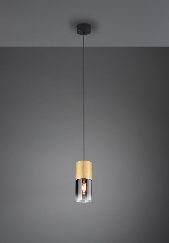 Lustra Robin, TRIO, 10x150 cm, 28W, 1x E27, metal, negru/bronz mat