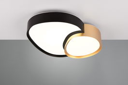 Plafoniera Rise, TRIO, 40x37.7x8 cm, 21W, 1x SMD, metal, negru/auriu
