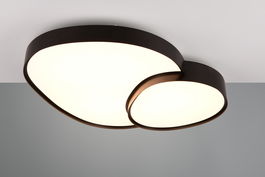 Plafoniera Rise, TRIO, 70x66x8 cm, 45W, 1x SMD, metal, negru mat